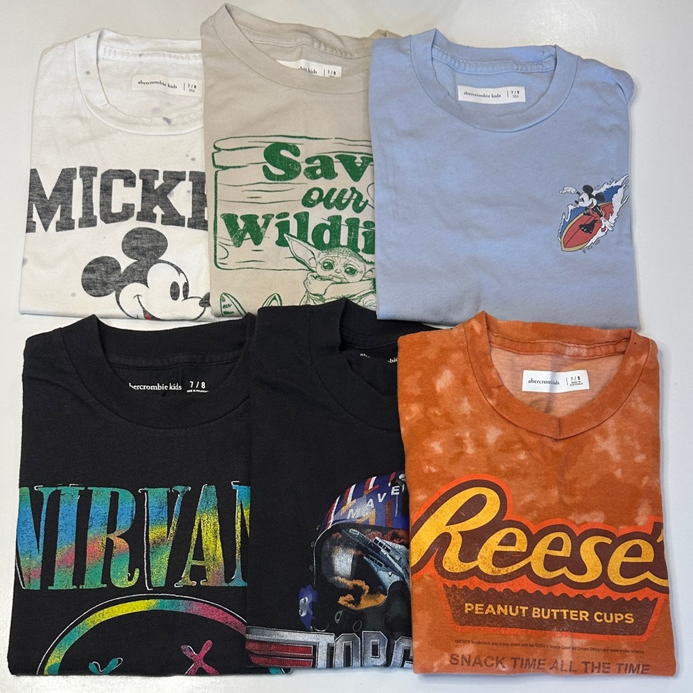 Abercrombie kids graphic tees bundle size 7 - 8